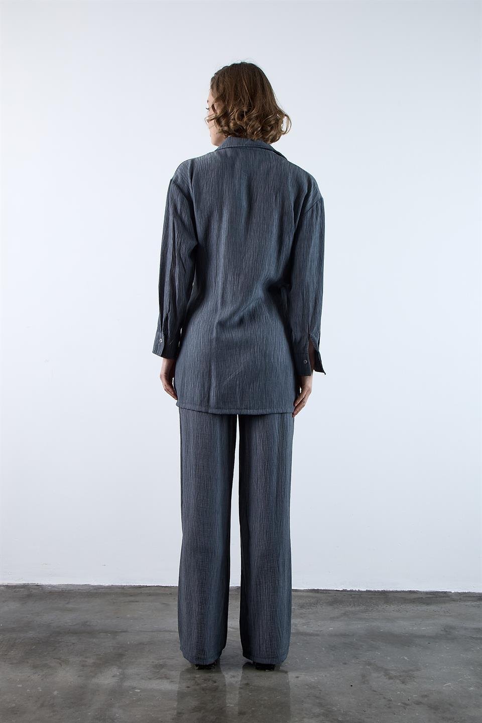 51101 BASKILI GÖMLEK PANTOLON TAKIM ANTRASİT