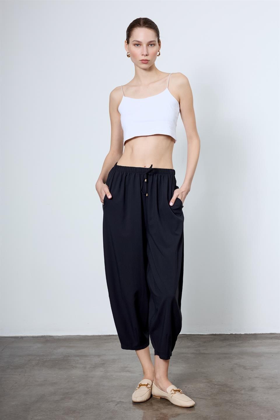 51106 BELİ LASTİKLİ PANTOLON LACİVERT