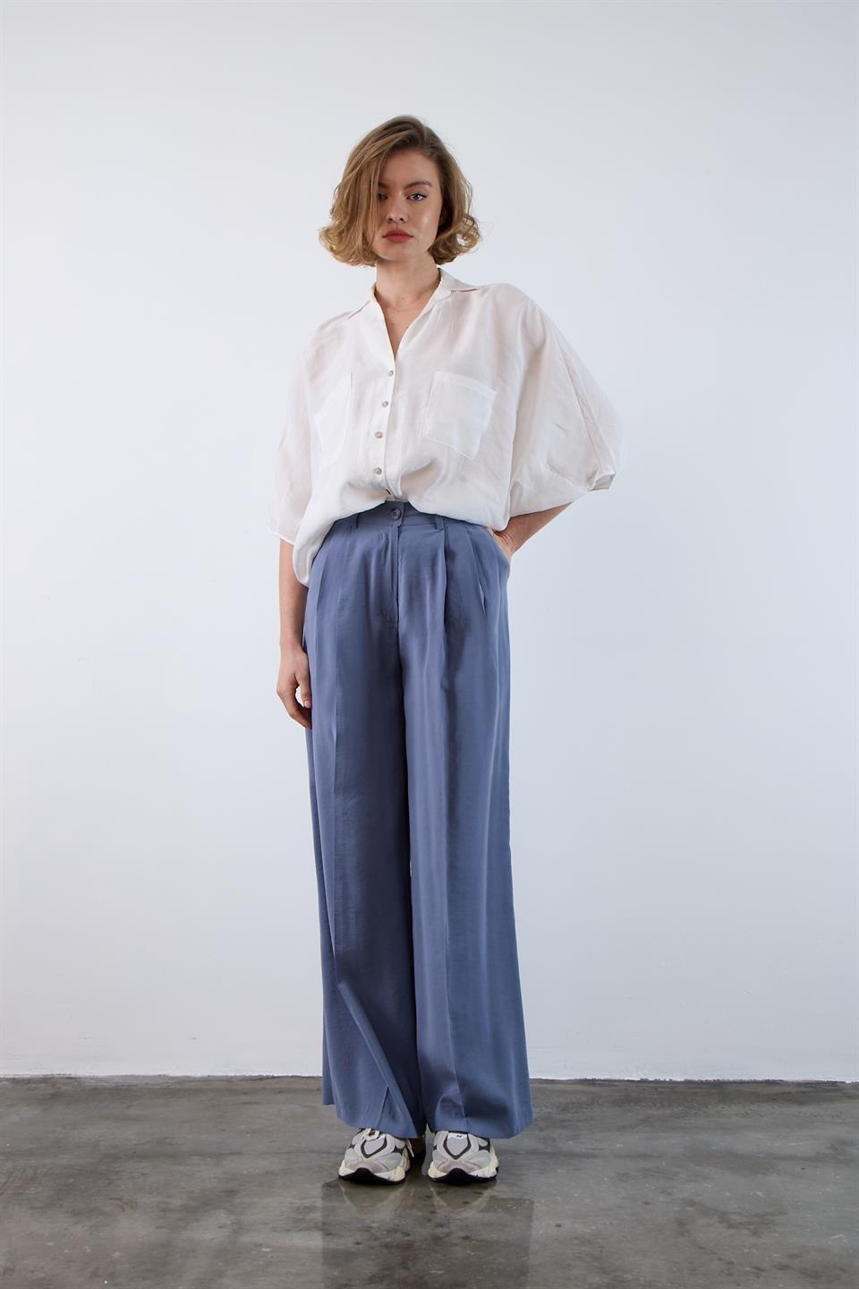 51113 PANTOLON GRİ-MAVİ