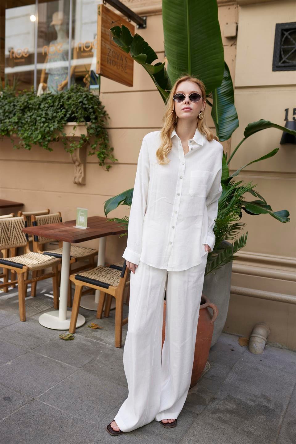 51125 GÖMLEK PANTOLON TAKIM BEYAZ