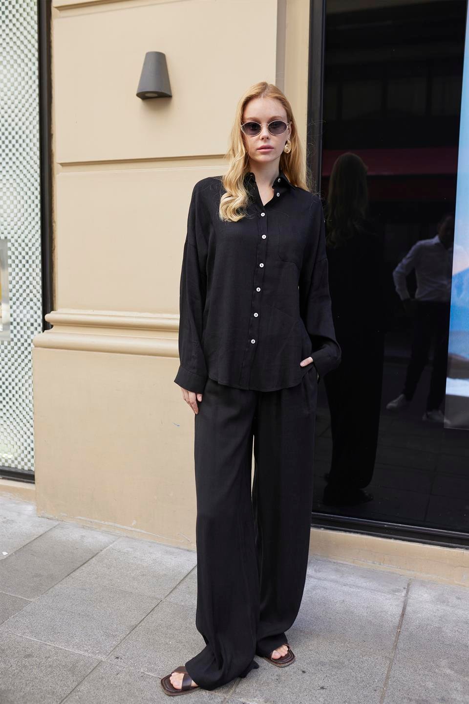 51125 GÖMLEK PANTOLON TAKIM SİYAH