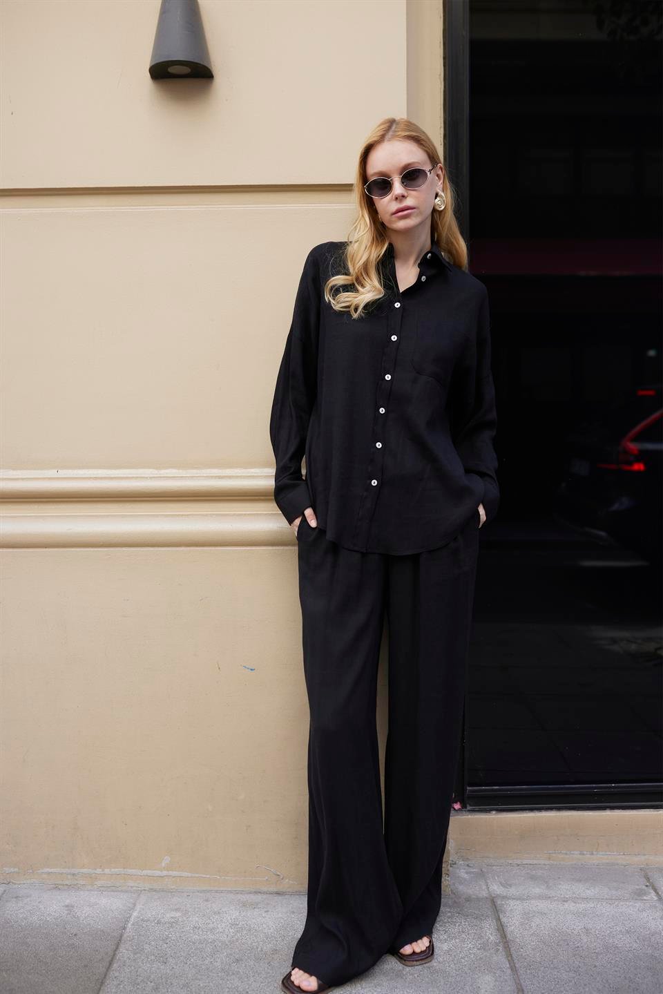 51125 GÖMLEK PANTOLON TAKIM SİYAH