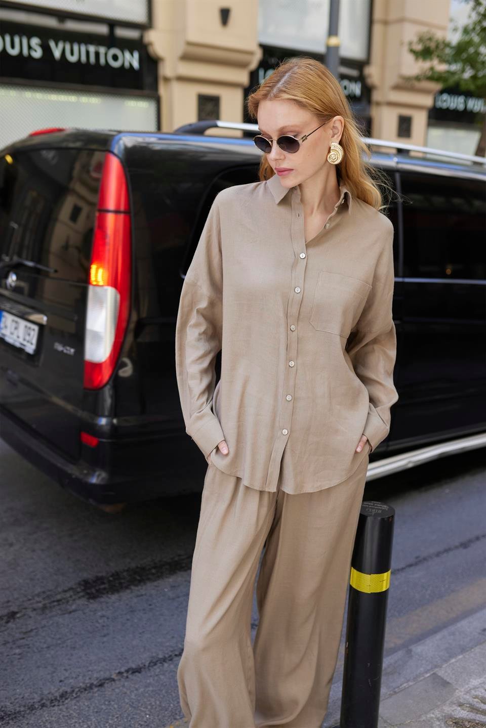 51125 GÖMLEK PANTOLON TAKIM VİZON