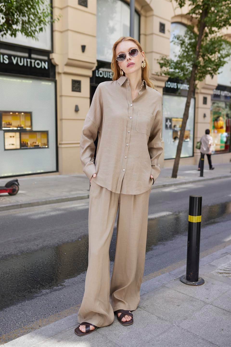 51125 GÖMLEK PANTOLON TAKIM VİZON