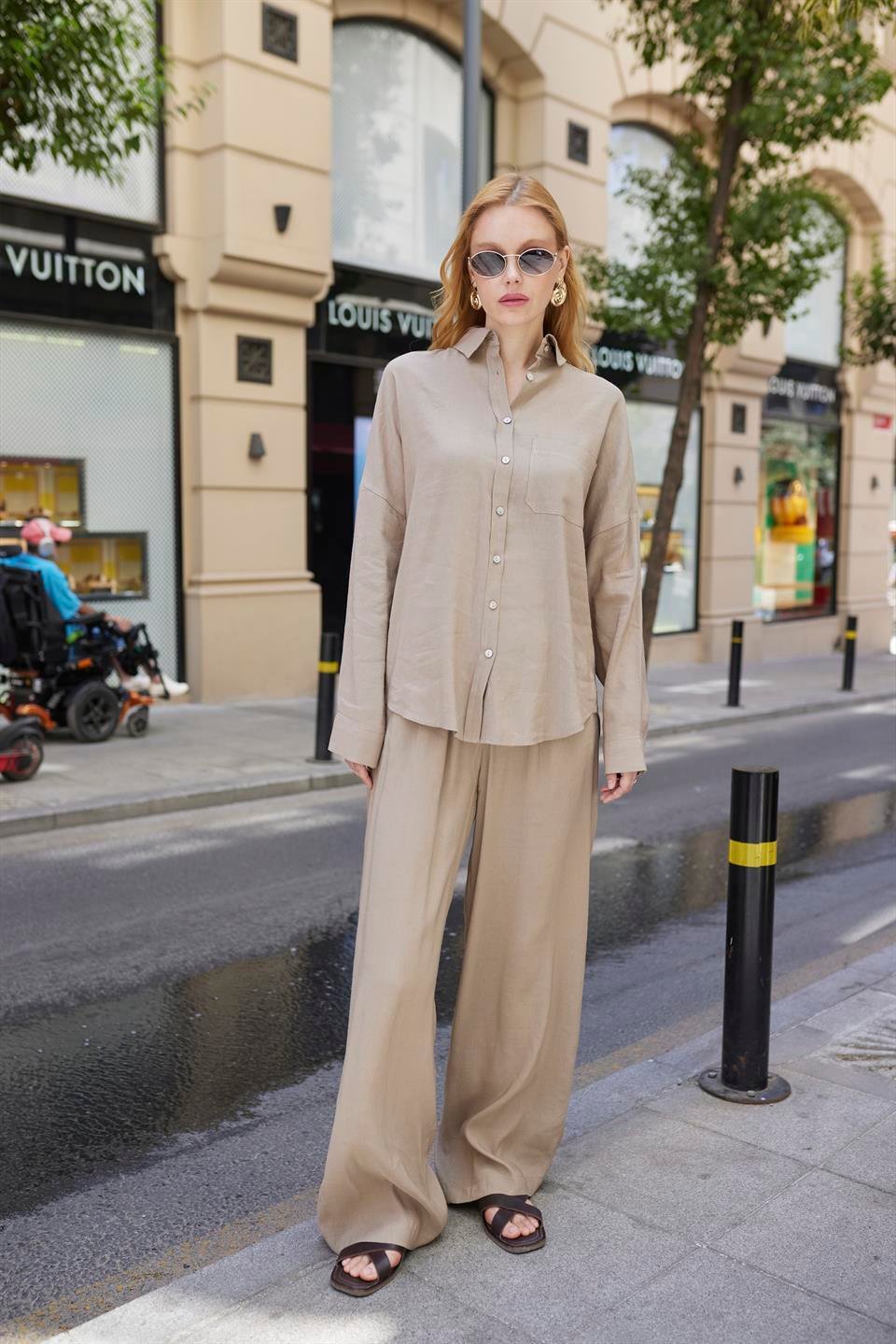 51125 GÖMLEK PANTOLON TAKIM VİZON