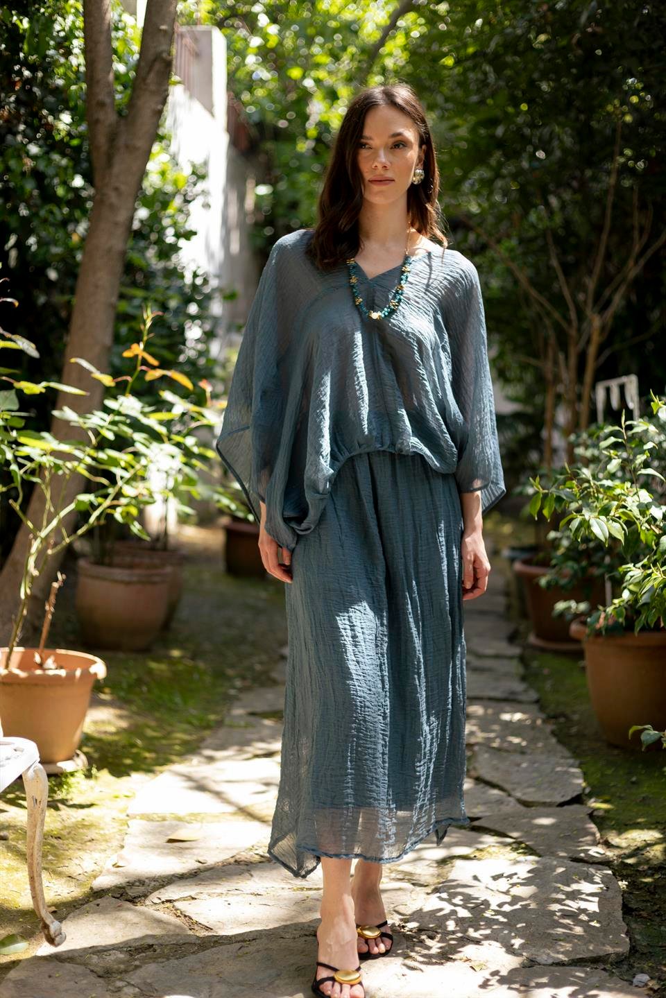 51134 BLUZ ETEK TAKIM İNDİGO