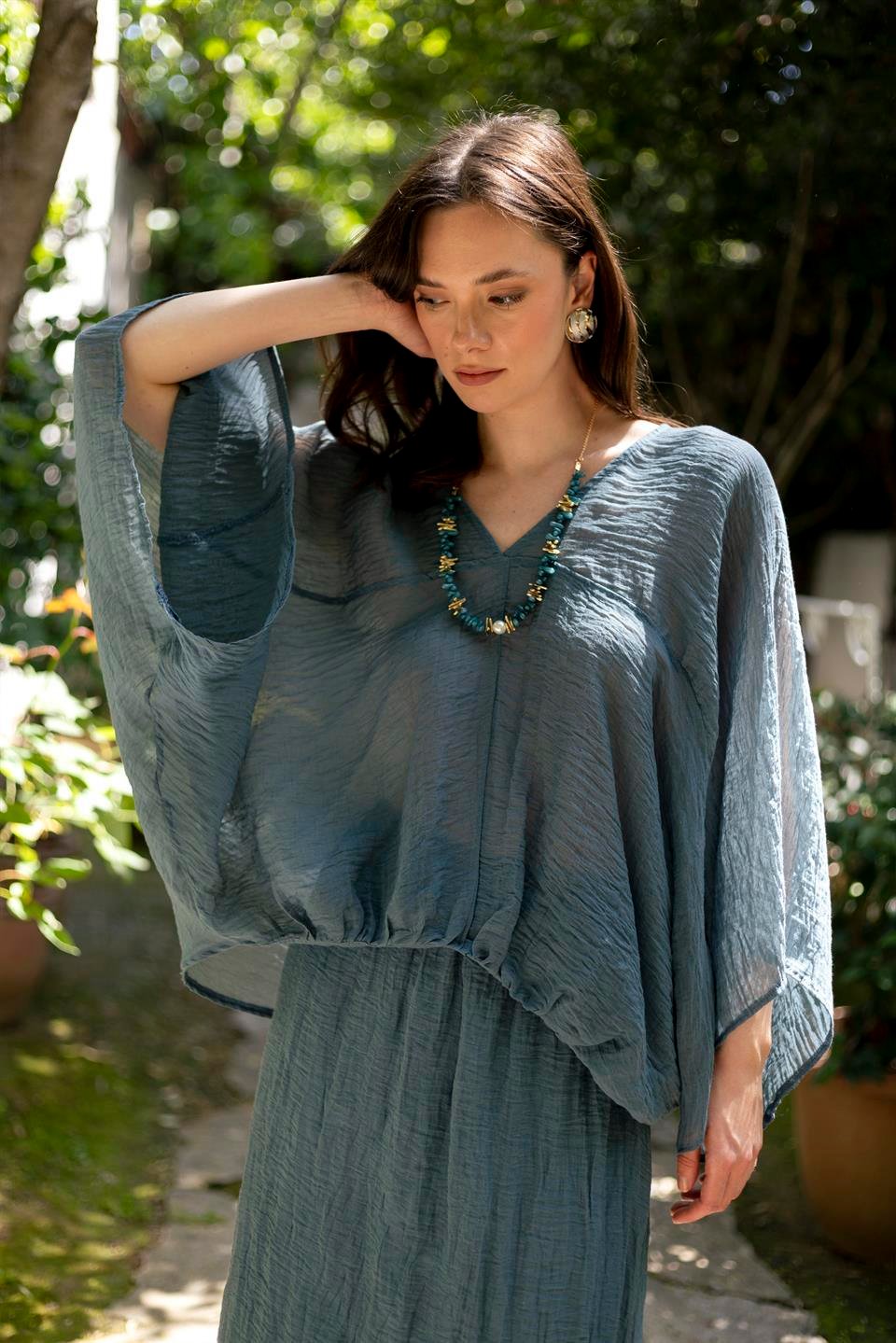 51134 BLUZ ETEK TAKIM İNDİGO