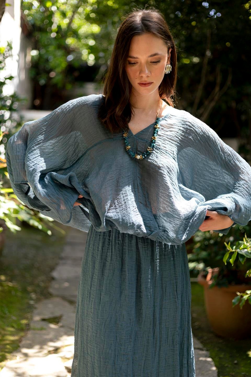 51134 BLUZ ETEK TAKIM İNDİGO