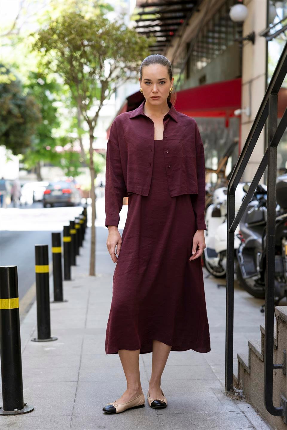 51153 GÖMLEK ELBİSE TAKIM MÜRDÜM