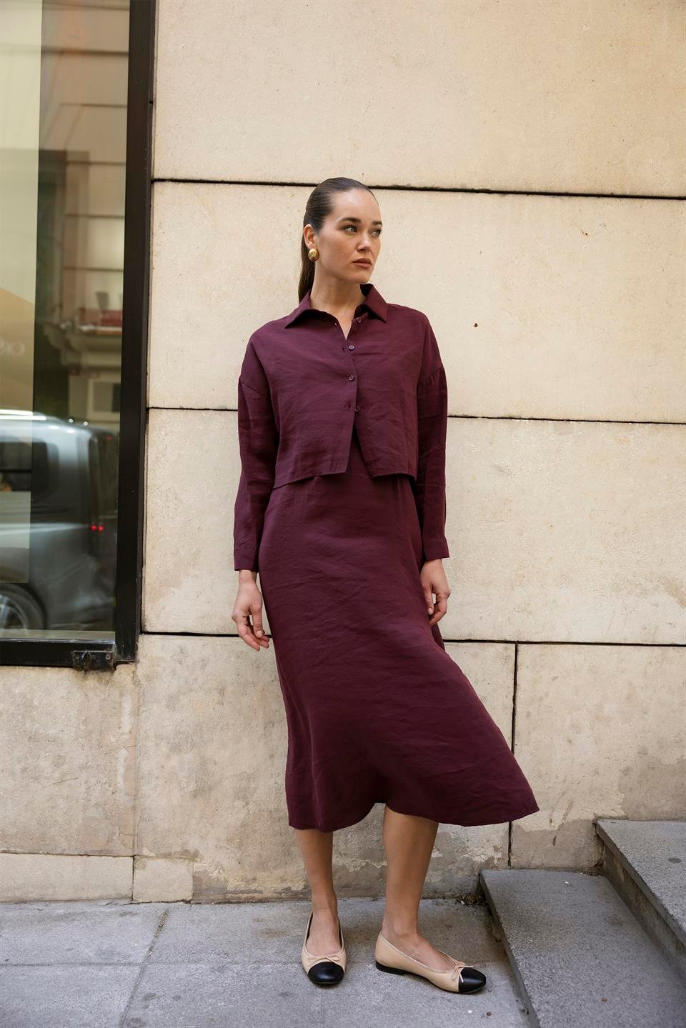 51153 GÖMLEK ELBİSE TAKIM MÜRDÜM