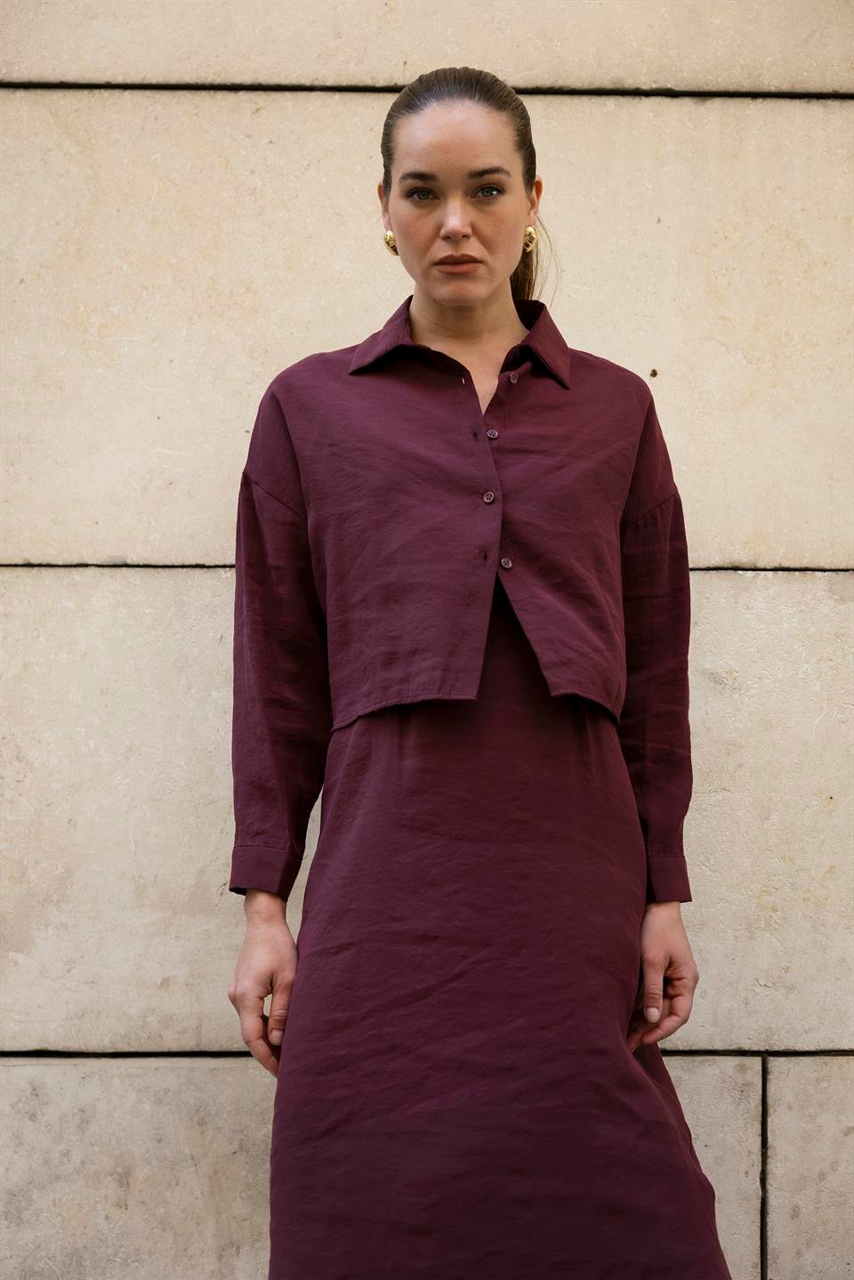 51153 GÖMLEK ELBİSE TAKIM MÜRDÜM