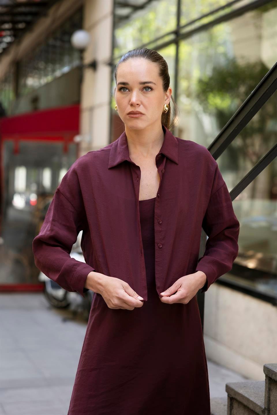 51153 GÖMLEK ELBİSE TAKIM MÜRDÜM