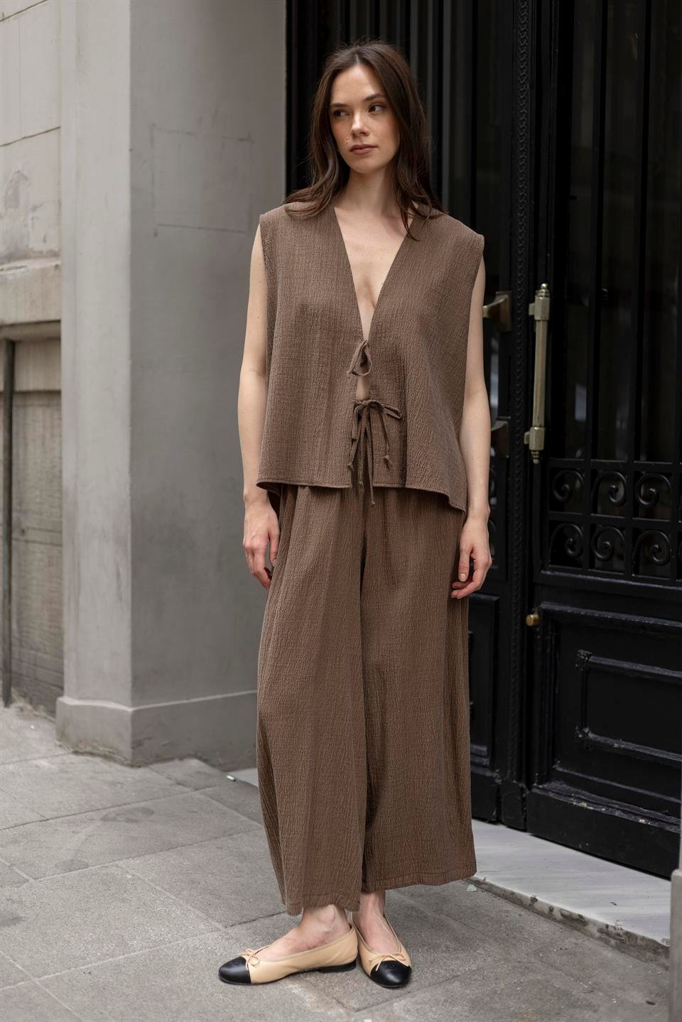 51155 YELEK PANTOLON TAKIM KAHVE