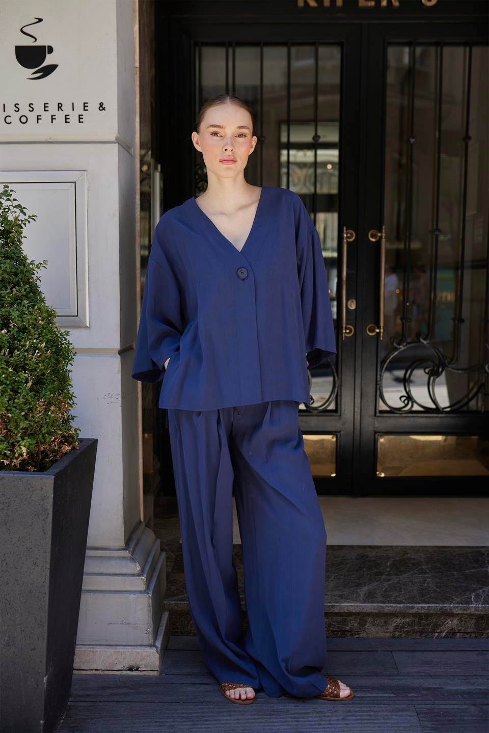 51173 BLUZ PANTOLON TAKIM LACİVERT