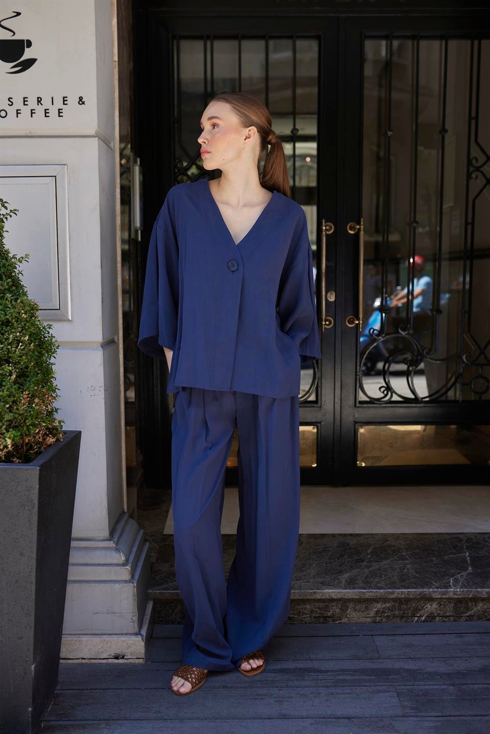 51173 BLUZ PANTOLON TAKIM LACİVERT