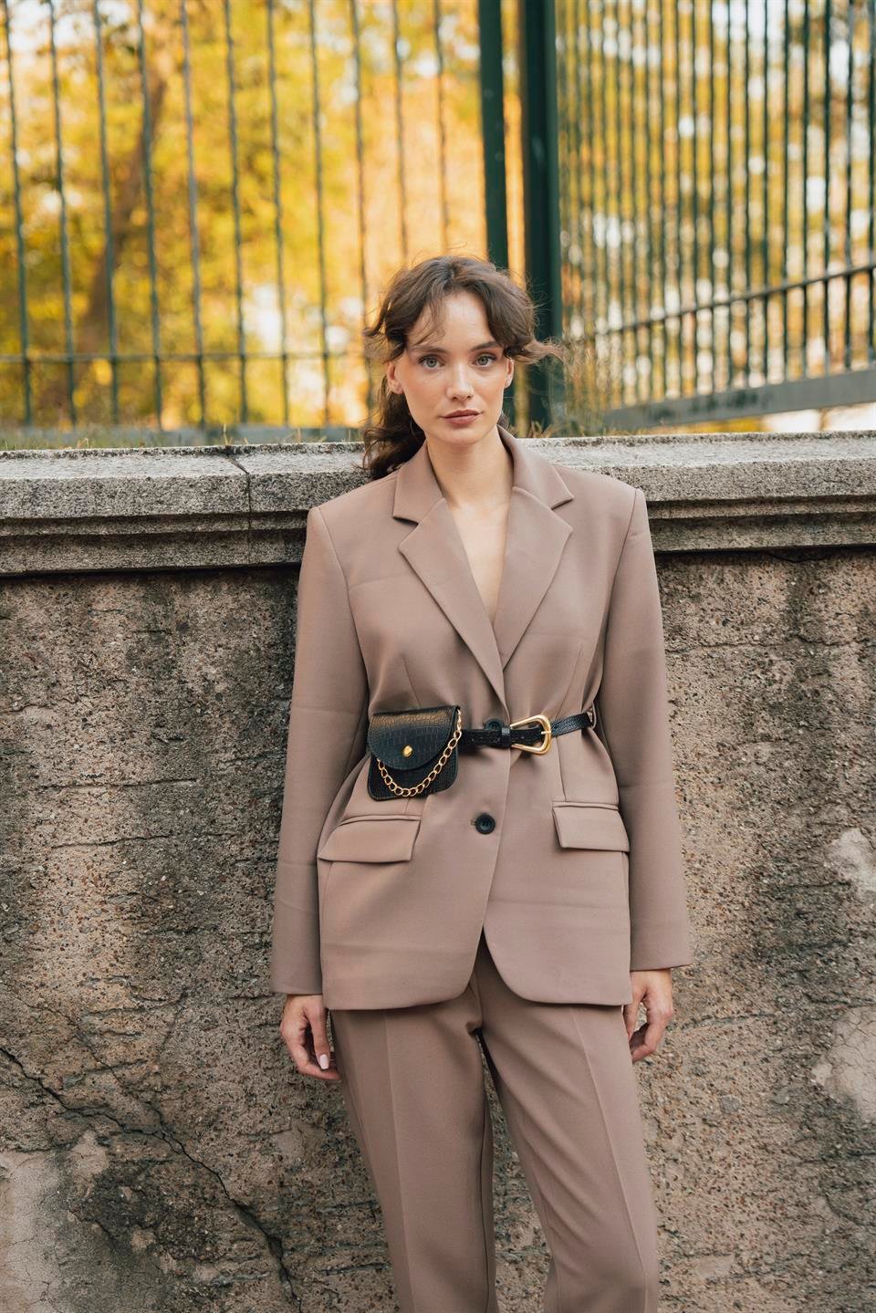 9593 KEMERLİ ATLAS CEKET AÇIK KAHVE