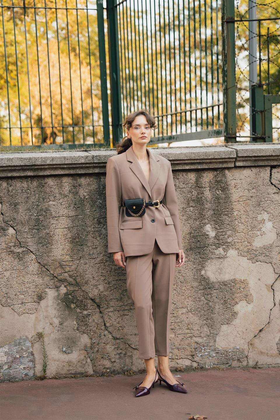 9593 KEMERLİ ATLAS CEKET AÇIK KAHVE