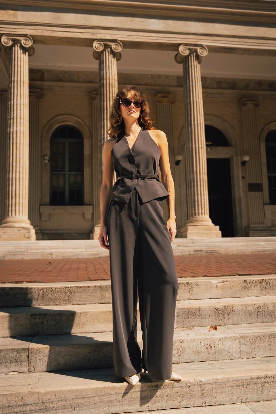 9600 YELEK PANTOLON TAKIM KOYU KAHVE