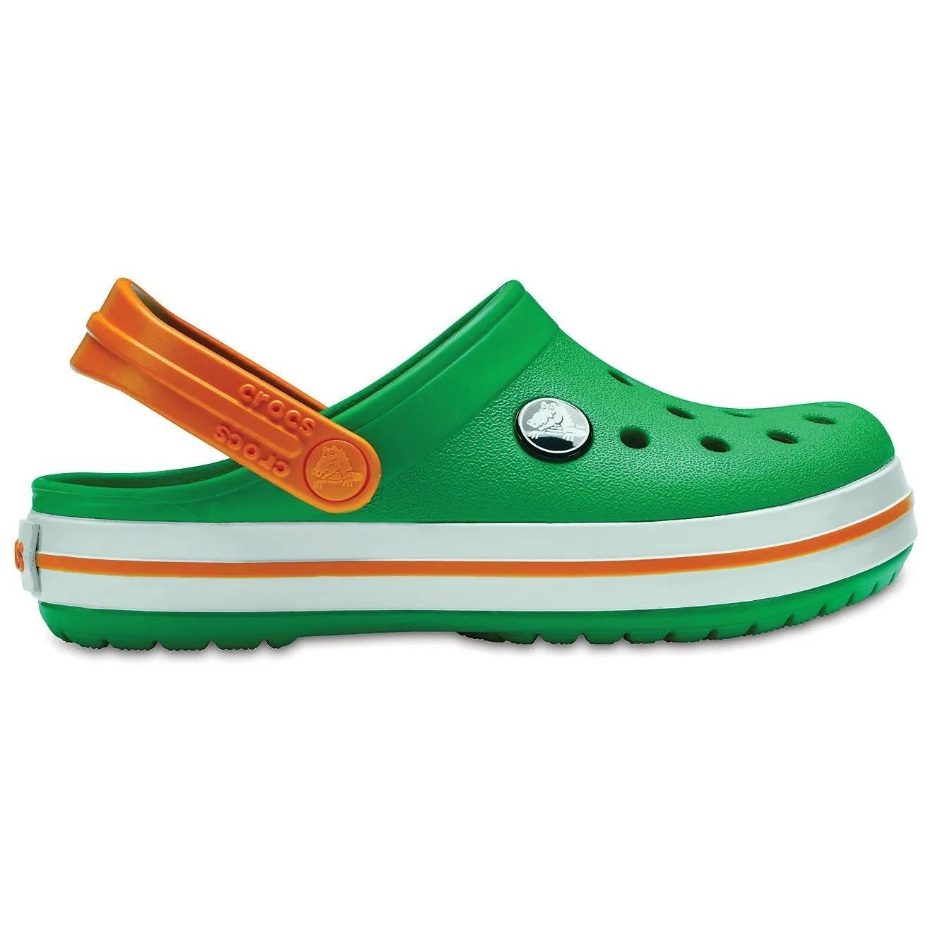 Crocs Crocband Clog K Grass Green White Blazing Orange Çocuk Terlik