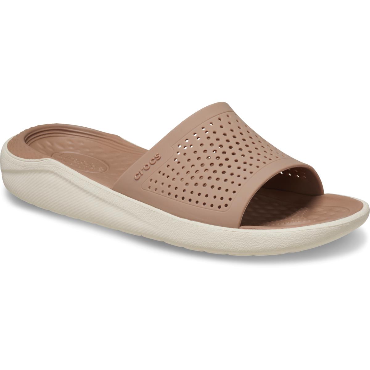 Crocs LiteRide Slide 205183-2J3 Erkek Latte Rengi Bantlı Terlik