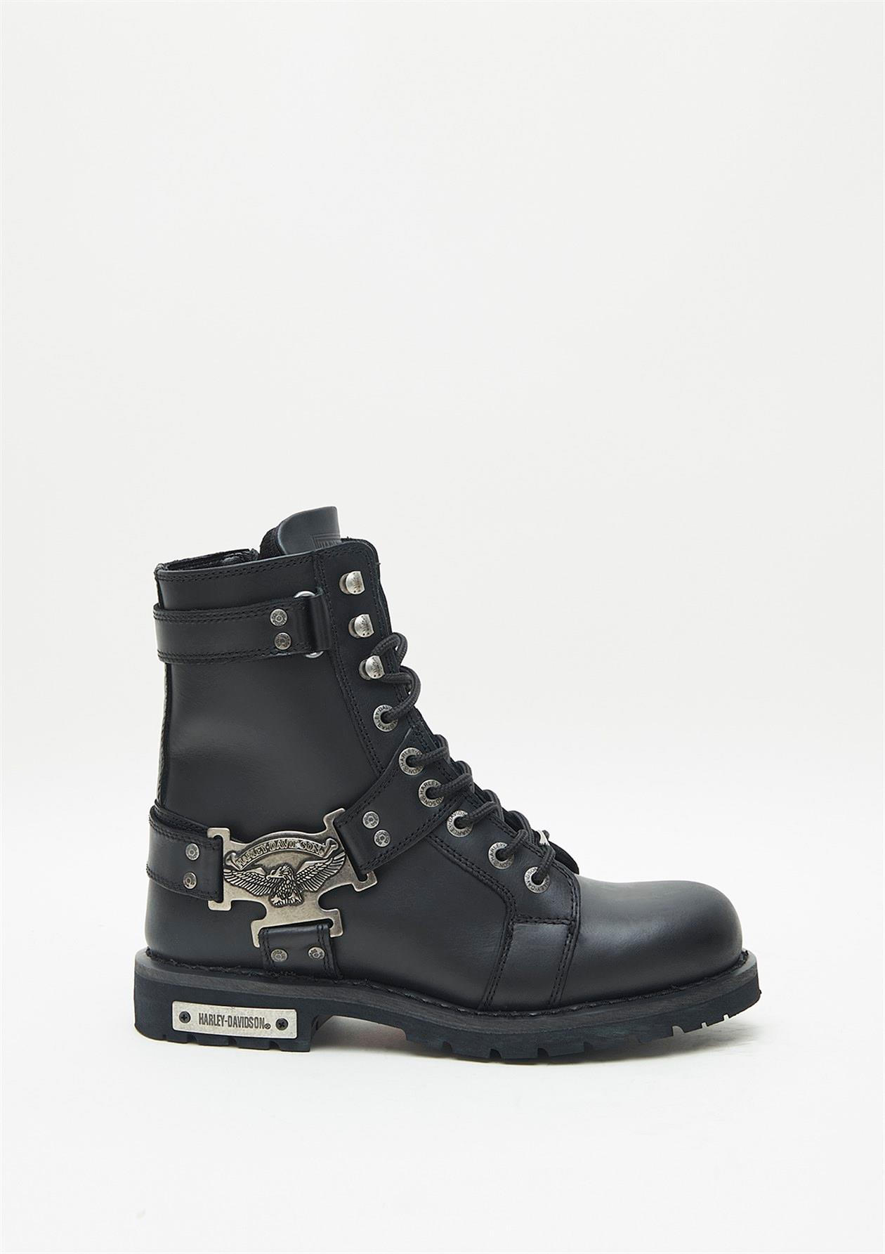Harley Davidson Charles Erkek Siyah Deri Bot