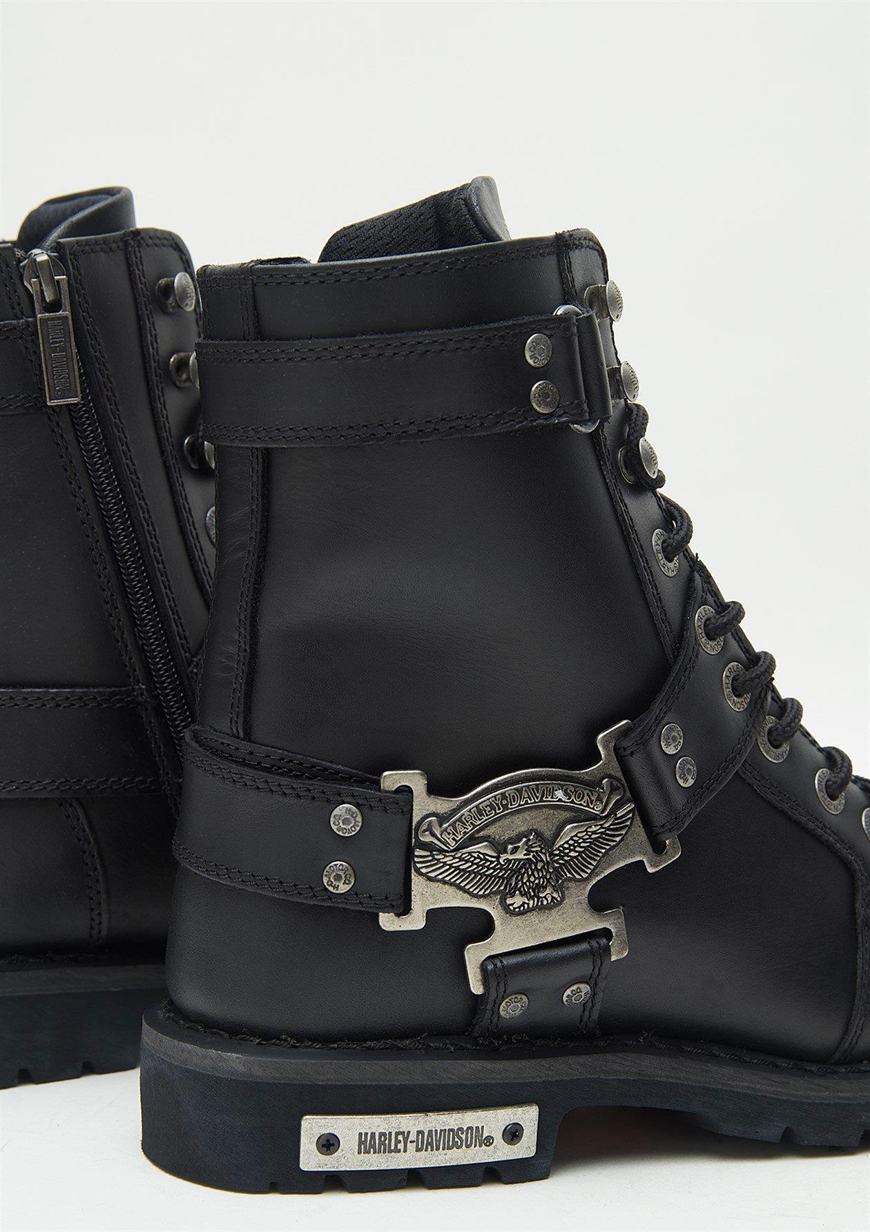 Harley Davidson Charles Erkek Siyah Deri Bot