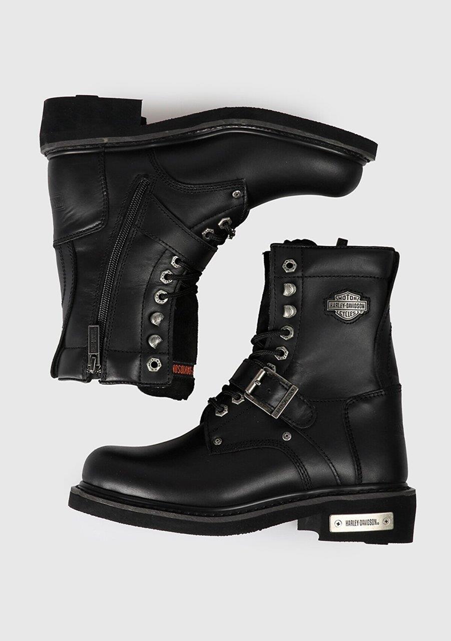 Harley Davidson Jimson Zip HI Kadın Deri Siyah Bot