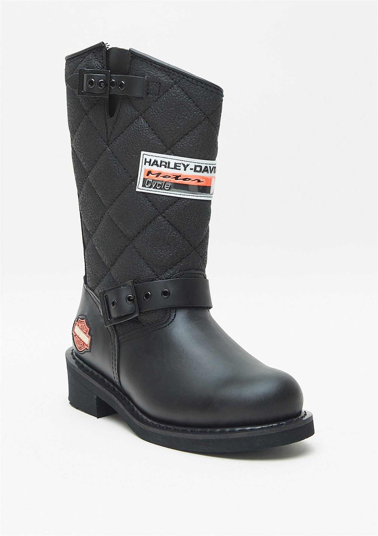 Harley Davidson Laconia 644 Kadın Deri Siyah Çizme
