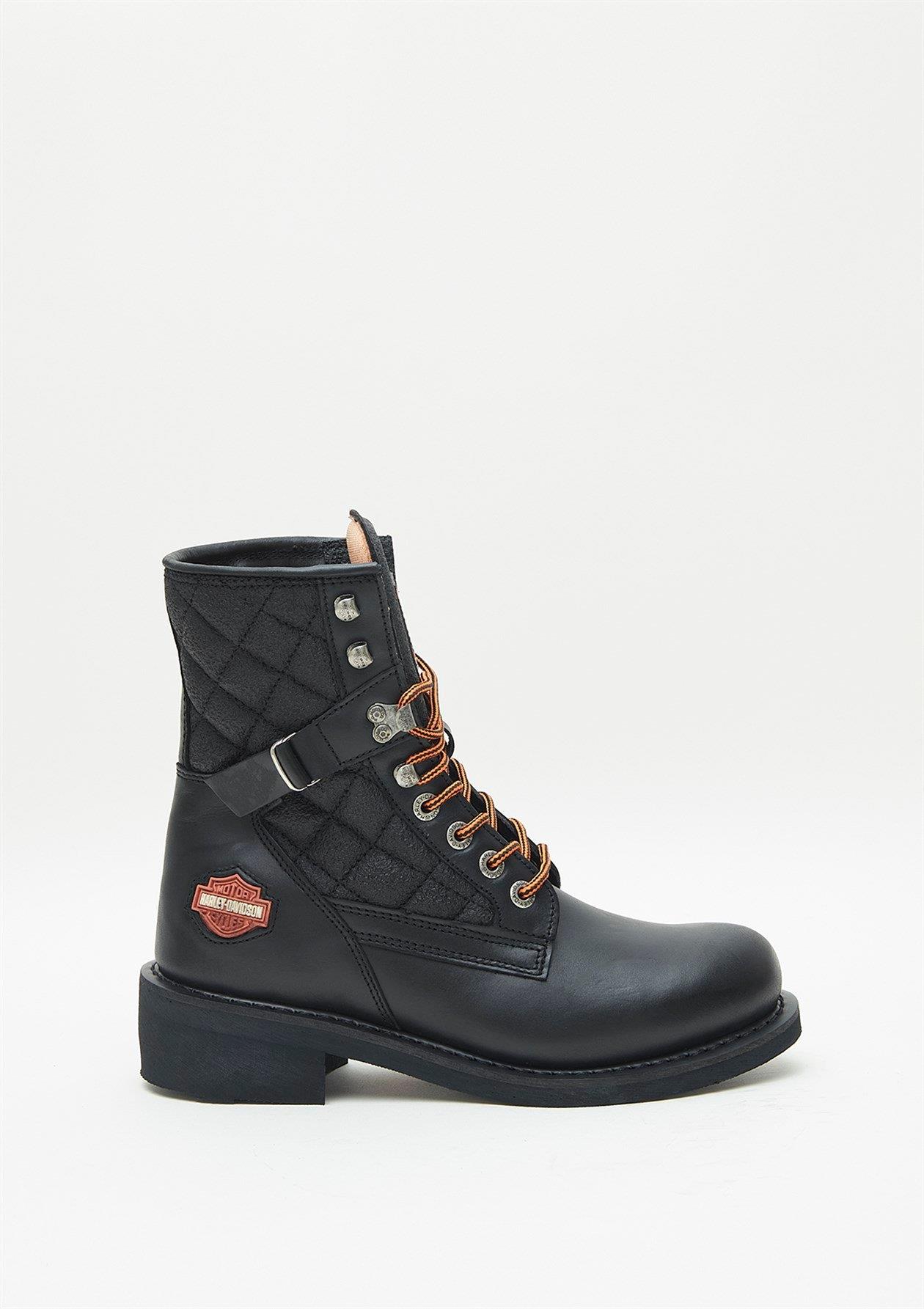 Harley Davidson New Worker Kadın Siyah Deri Bot