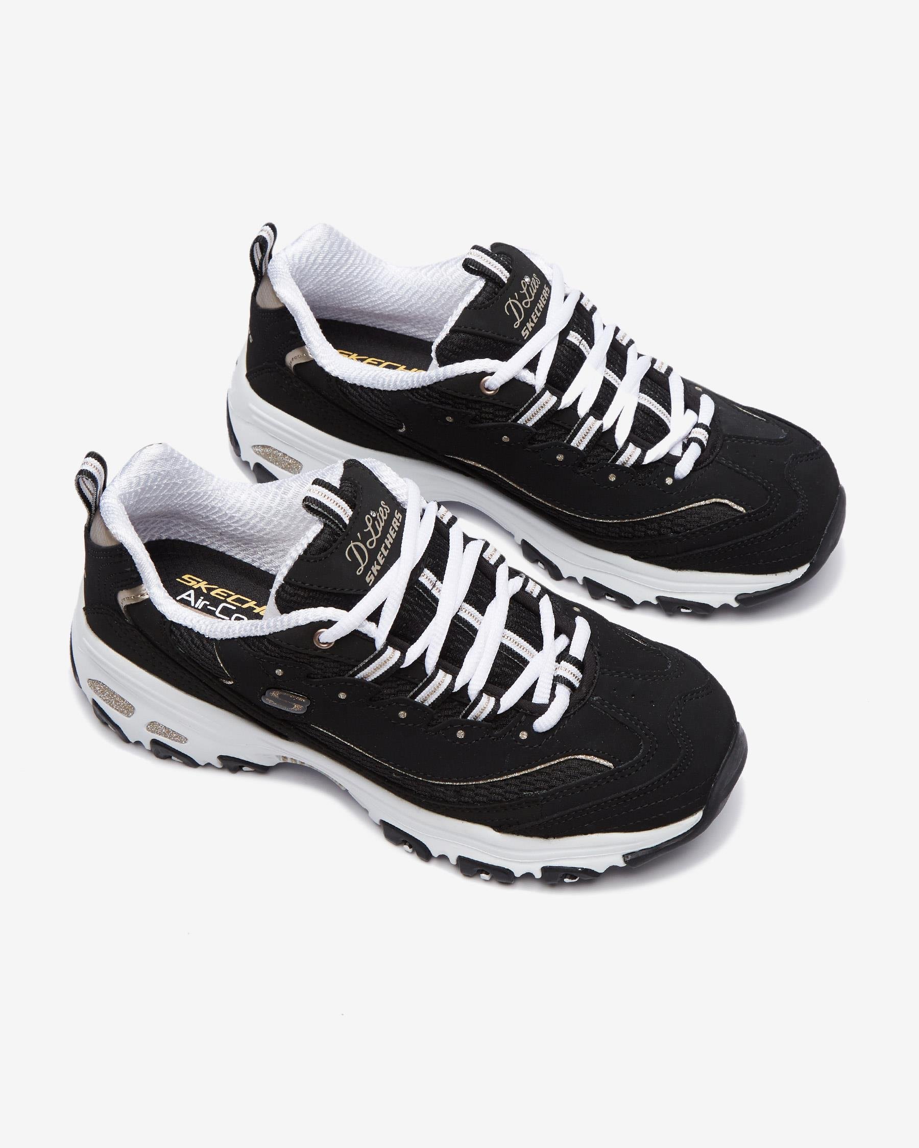 Skechers D'lites Copper Divine 13145 BKRG Kadın Siyah Sneakers