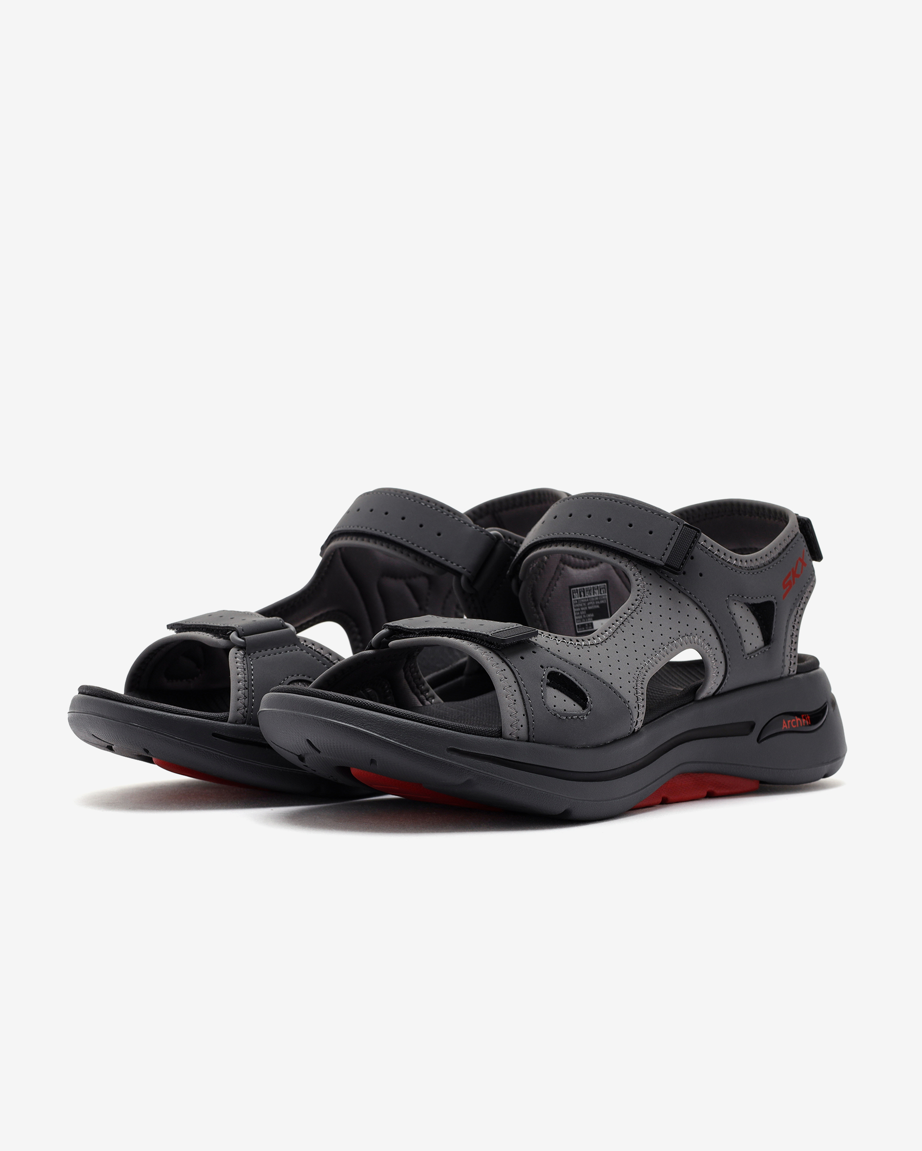 Skechers Go Walk Arch Fit Sandal - Mission Ii 229064 CCRD Erkek Gri Sandalet