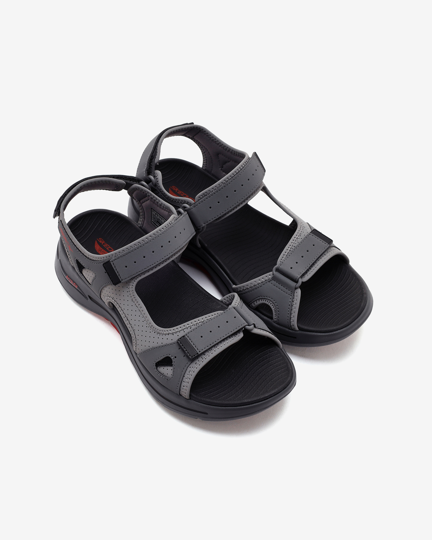 Skechers Go Walk Arch Fit Sandal - Mission Ii 229064 CCRD Erkek Gri Sandalet