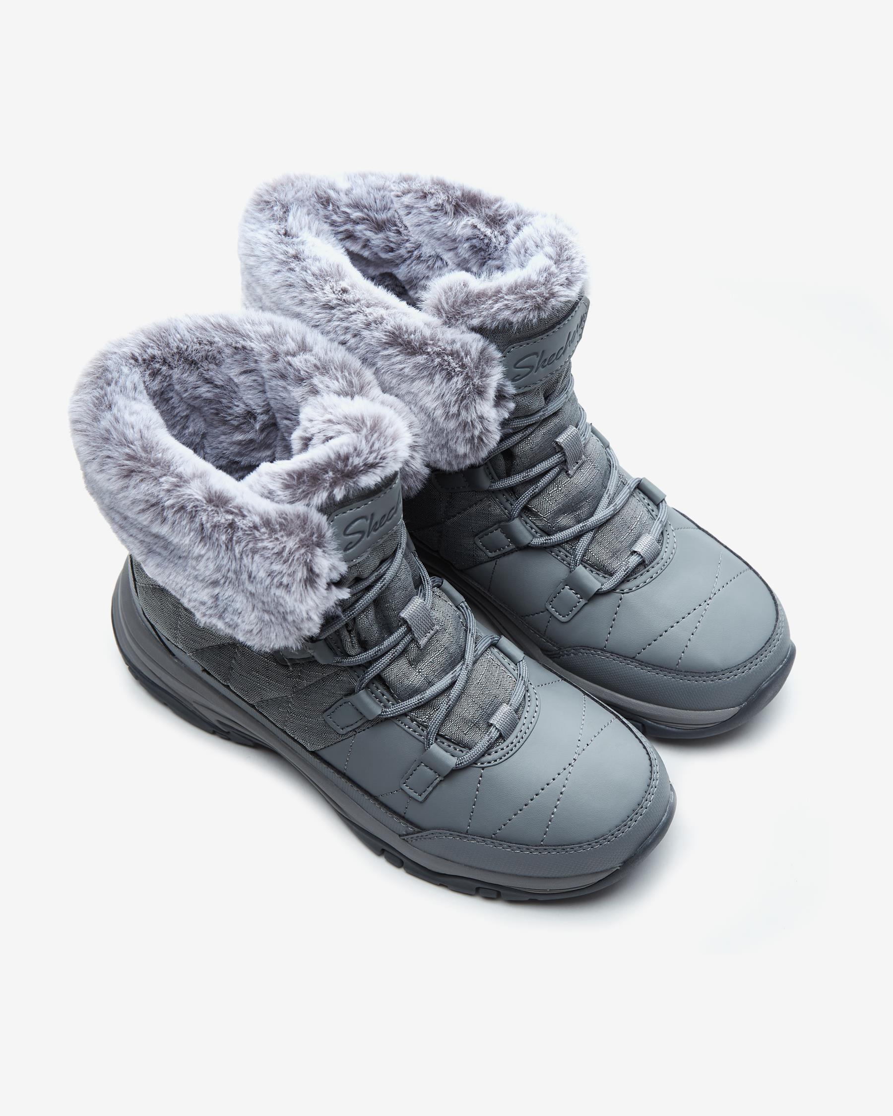 Skechers Trego - Winter Feelings 167431 GRY Kadın Gri Bot