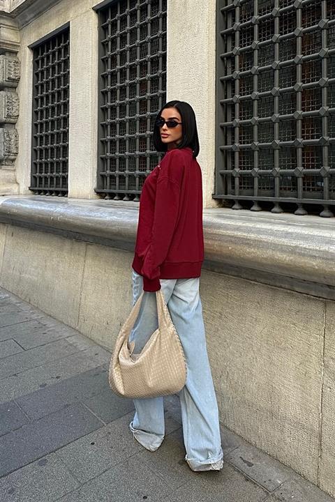 Gümüş Taşlı Sweatshirt 8052