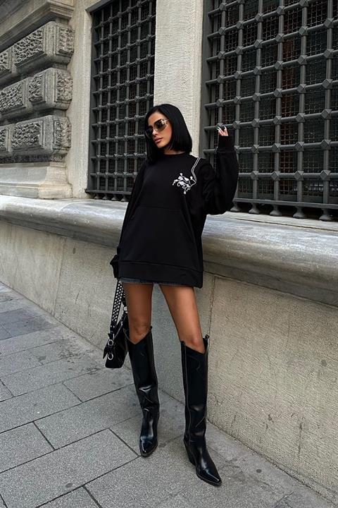 Marison Çiçek Nakışlı Sweatshirt 8050 -08