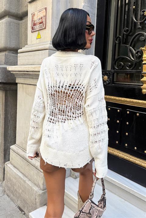 Mihaela Oversize Ajurlu Kazak1216-02