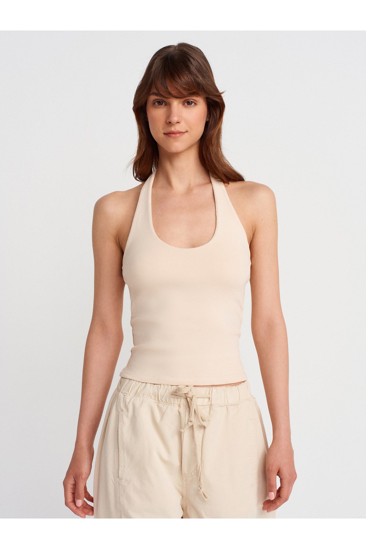 21052 Halter Yaka Top-Taş