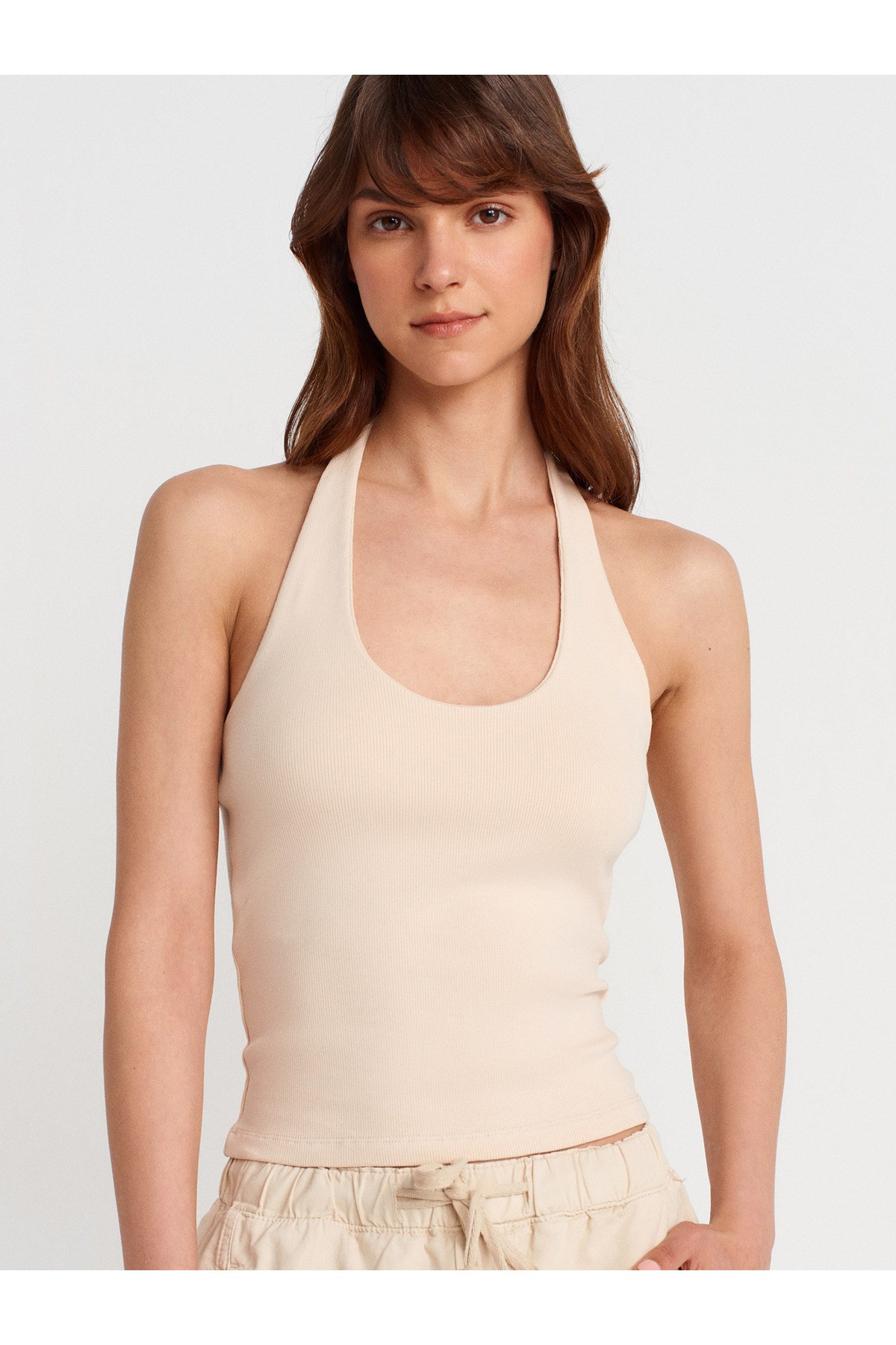 21052 Halter Yaka Top-Taş