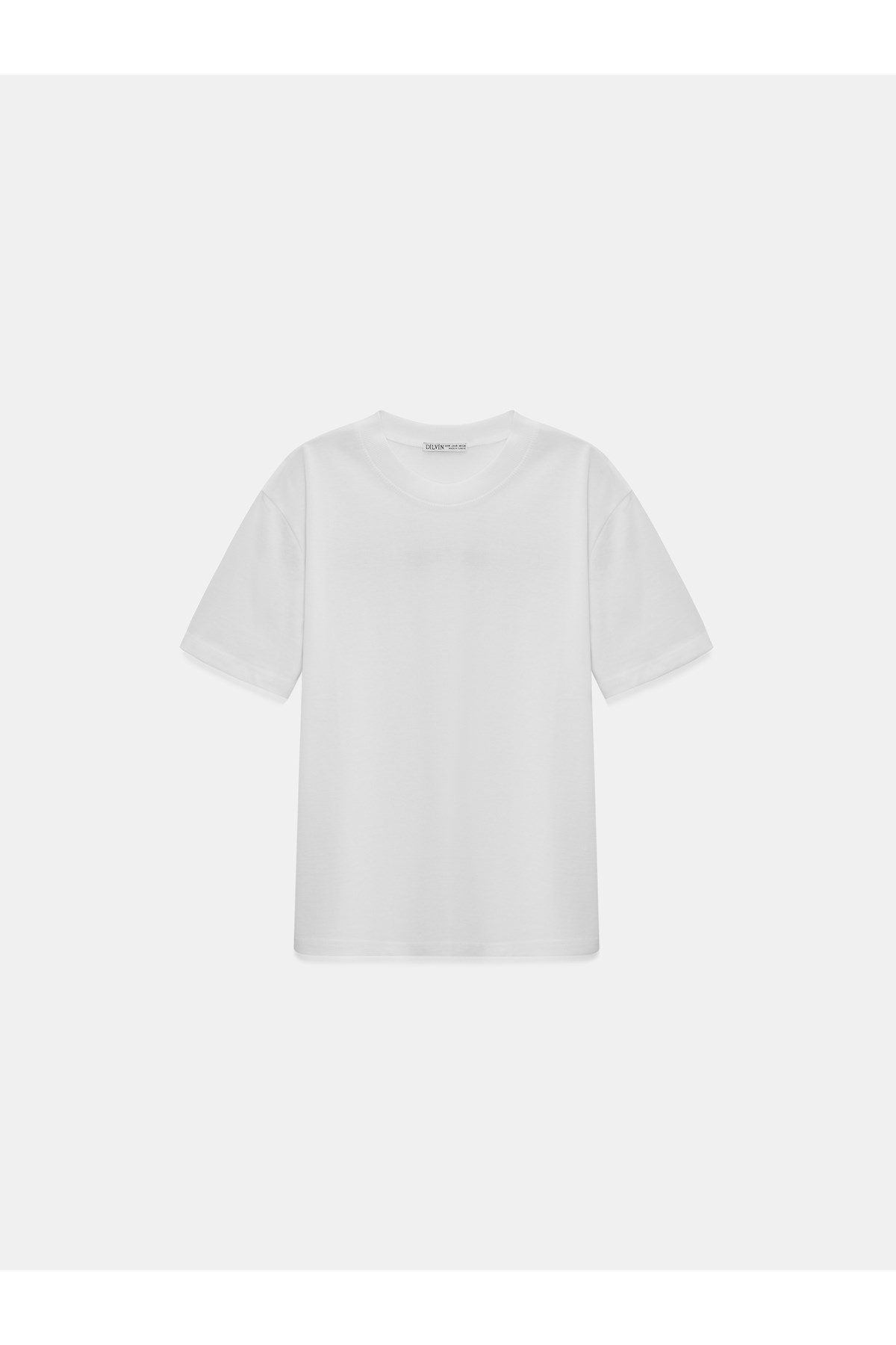 30312 %100 Pamuk Bisiklet Yaka T-Shirt-Beyaz