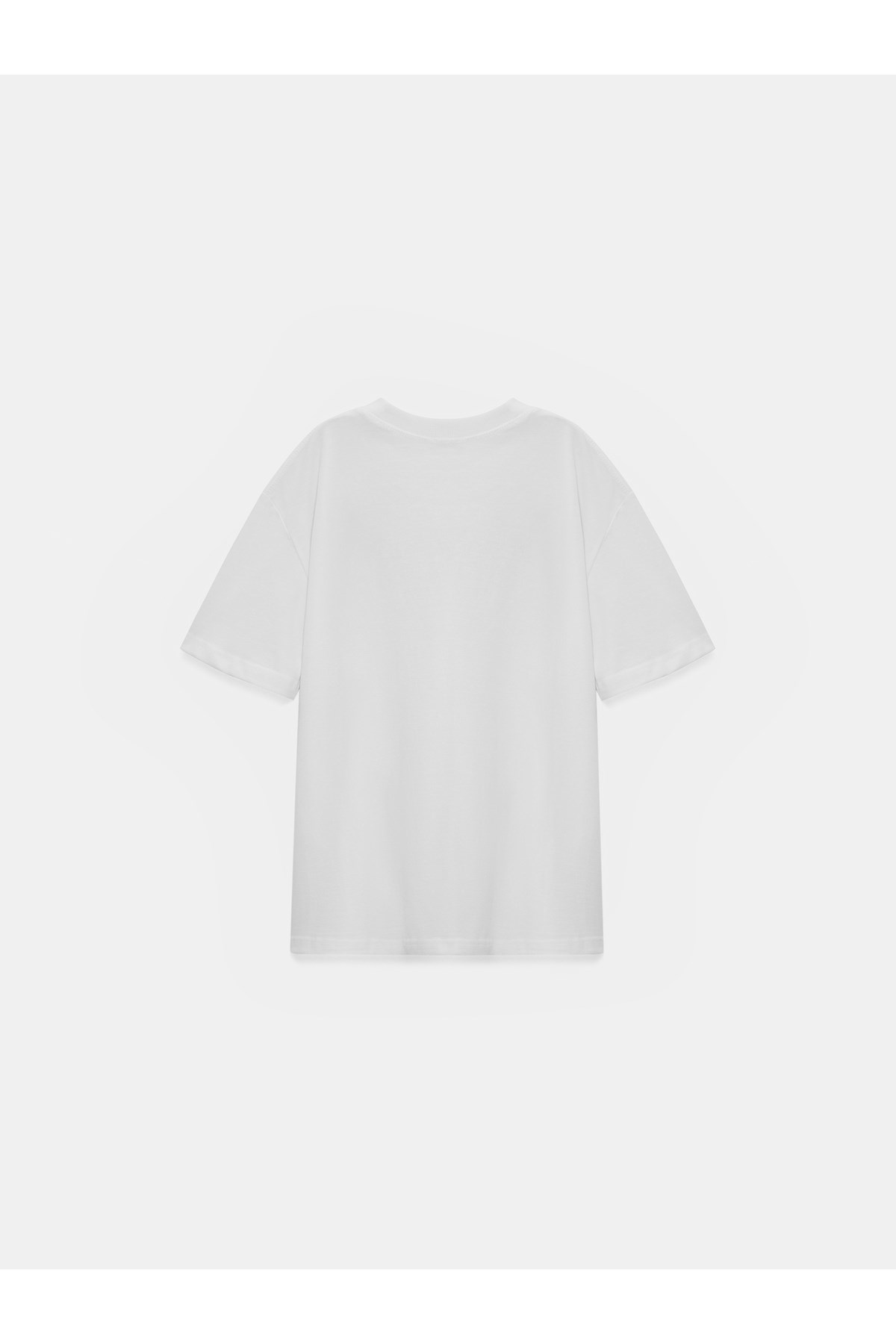 30312 %100 Pamuk Bisiklet Yaka T-Shirt-Beyaz
