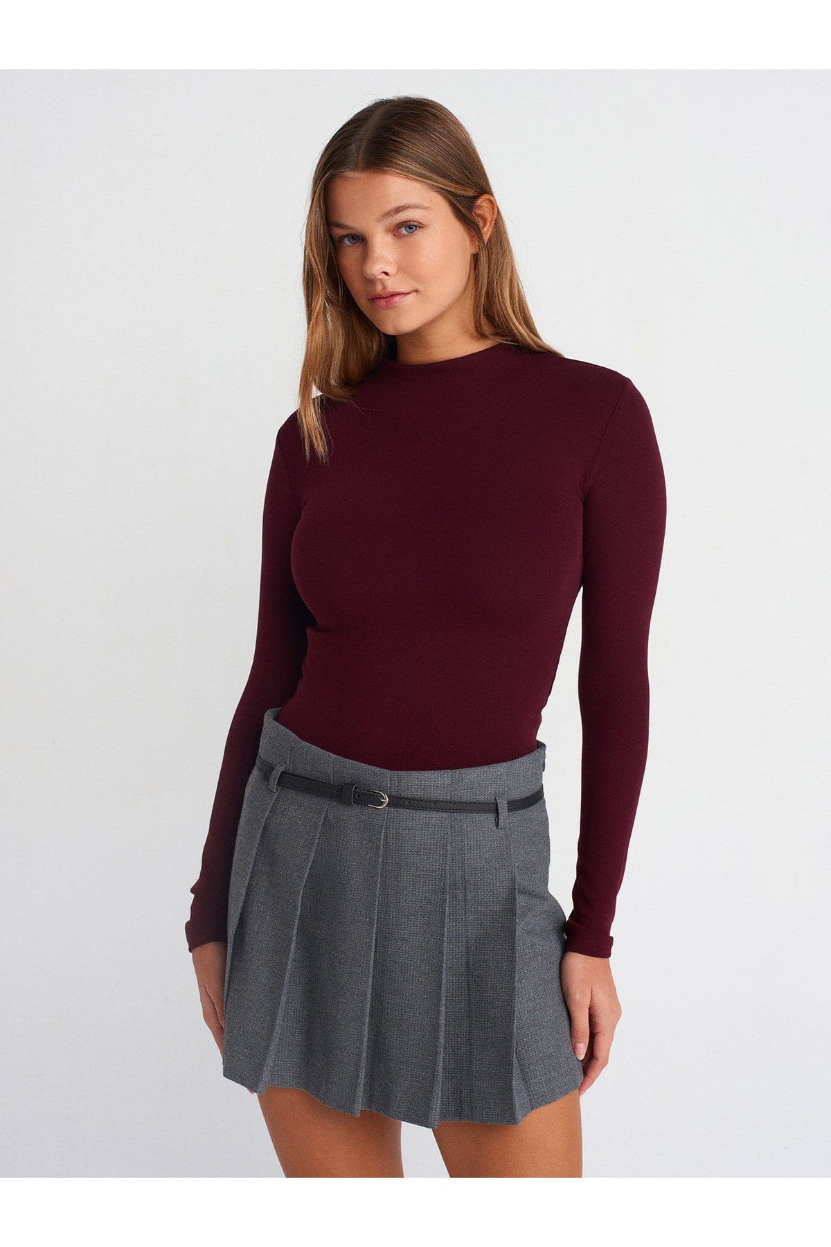 31433 Dik Yaka Top-Bordo