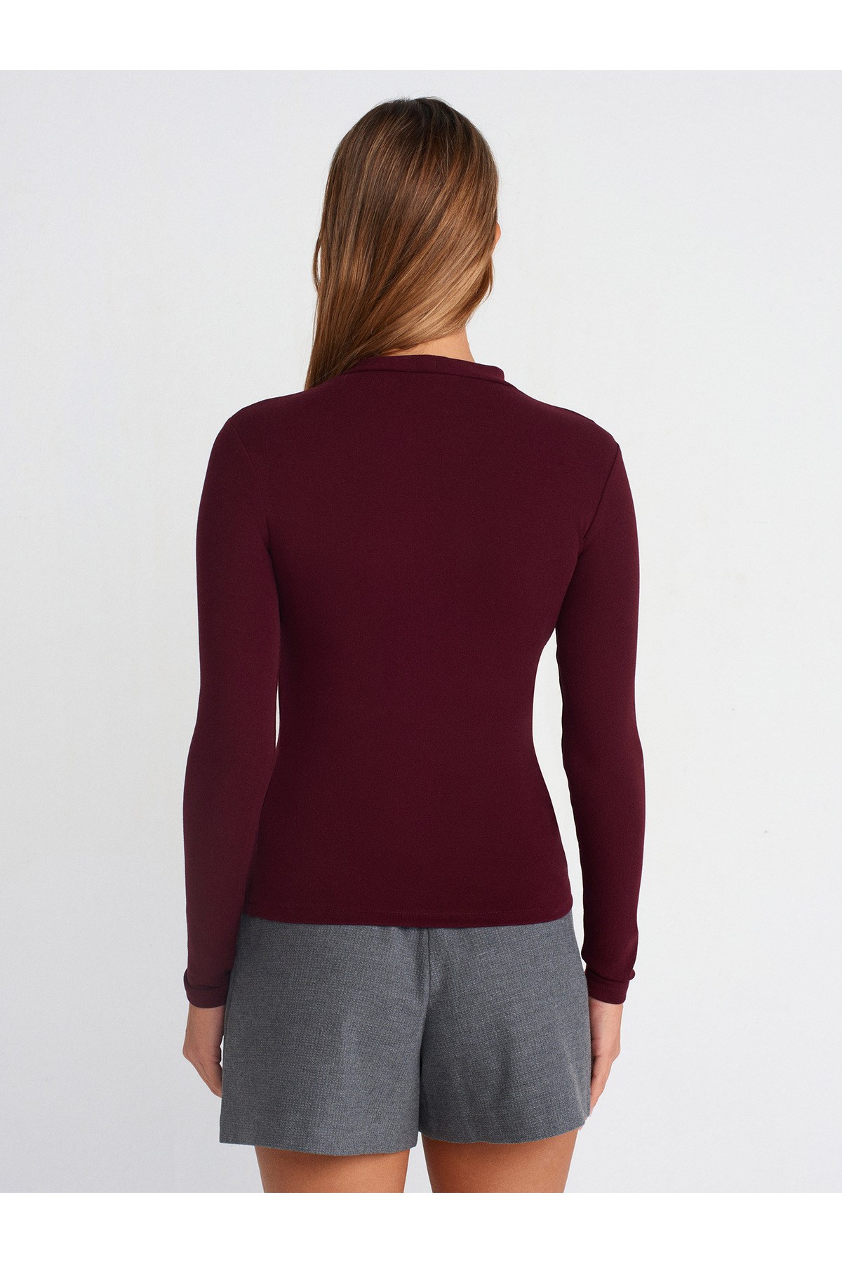 31433 Dik Yaka Top-Bordo
