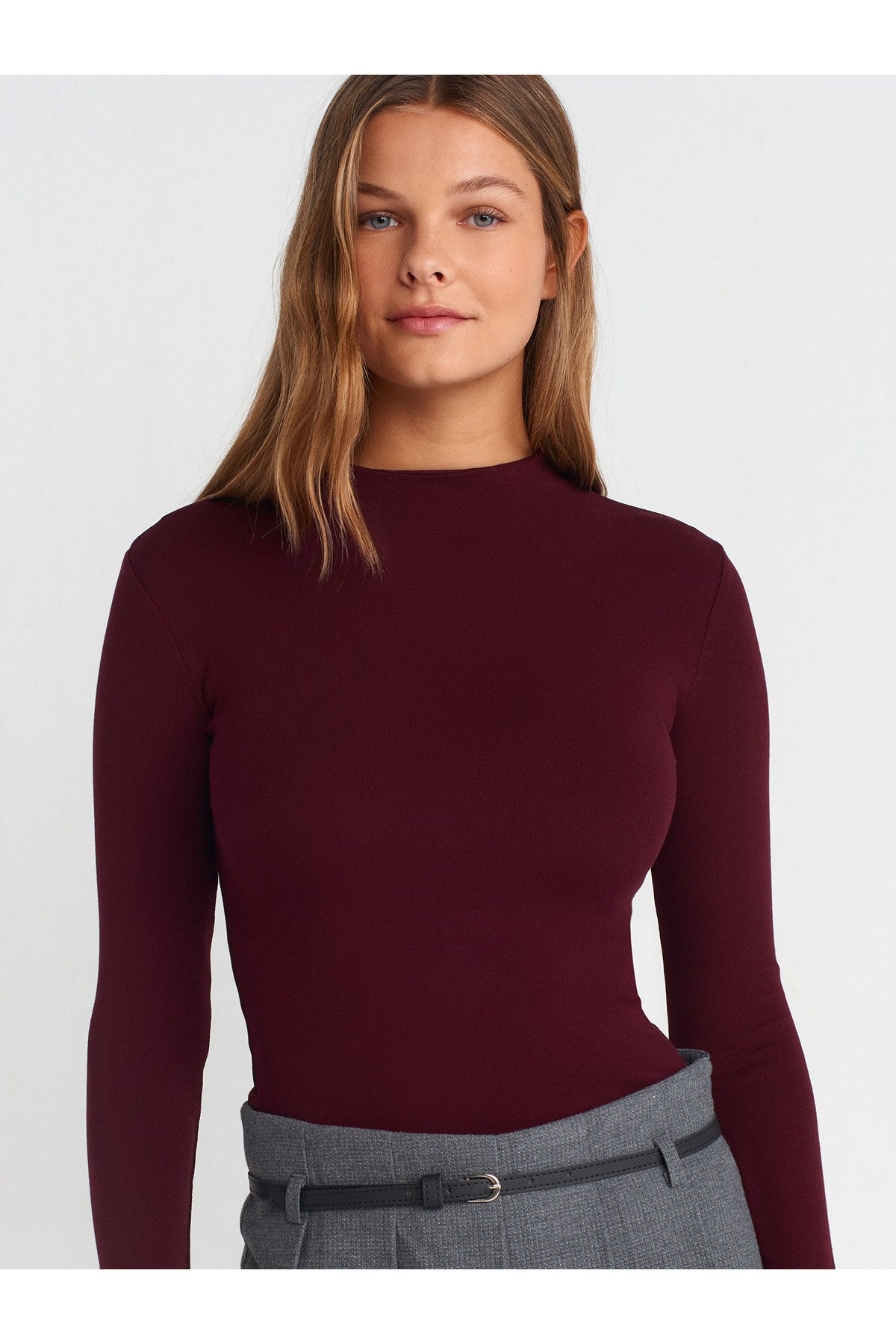 31433 Dik Yaka Top-Bordo