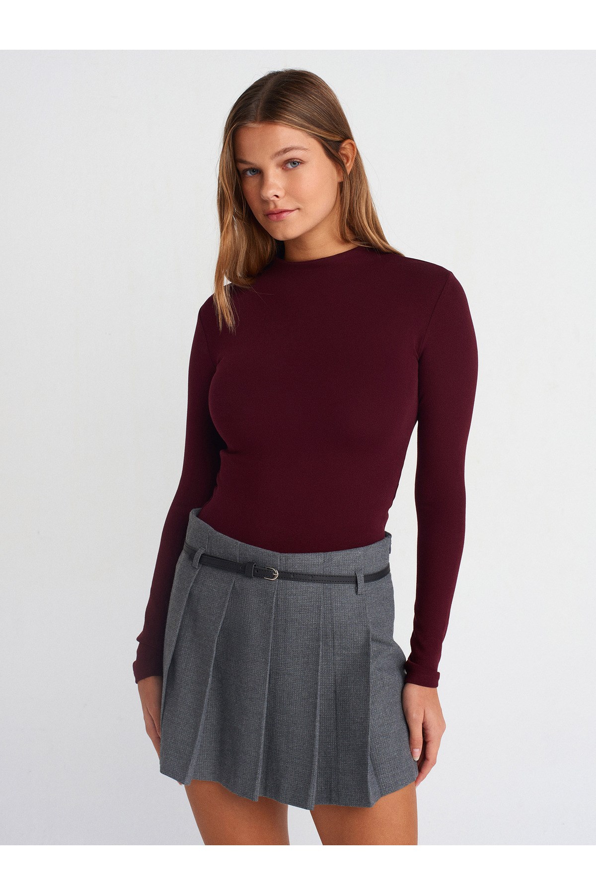 31433 Dik Yaka Top-Bordo