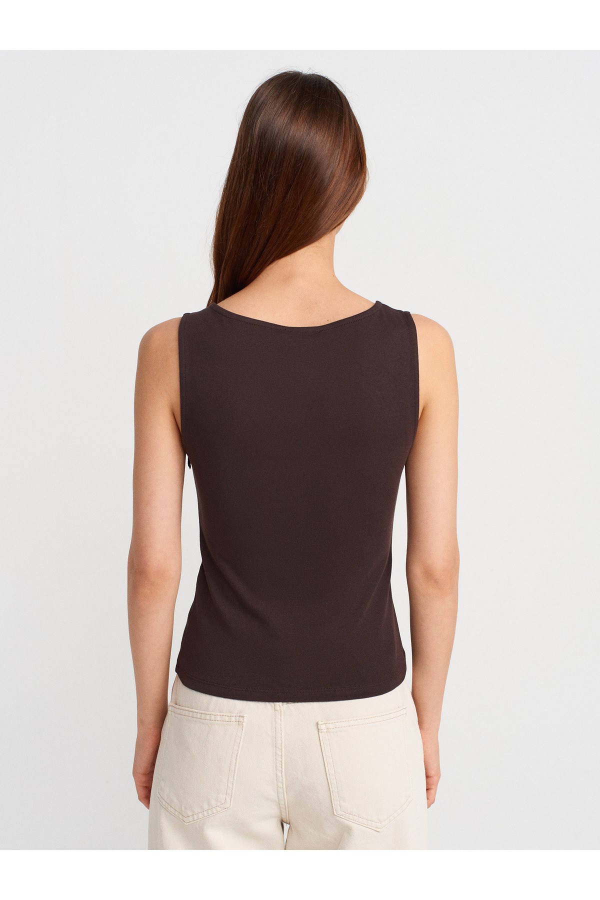 31764 Fermuar Detaylı Top-Koyu Kahve