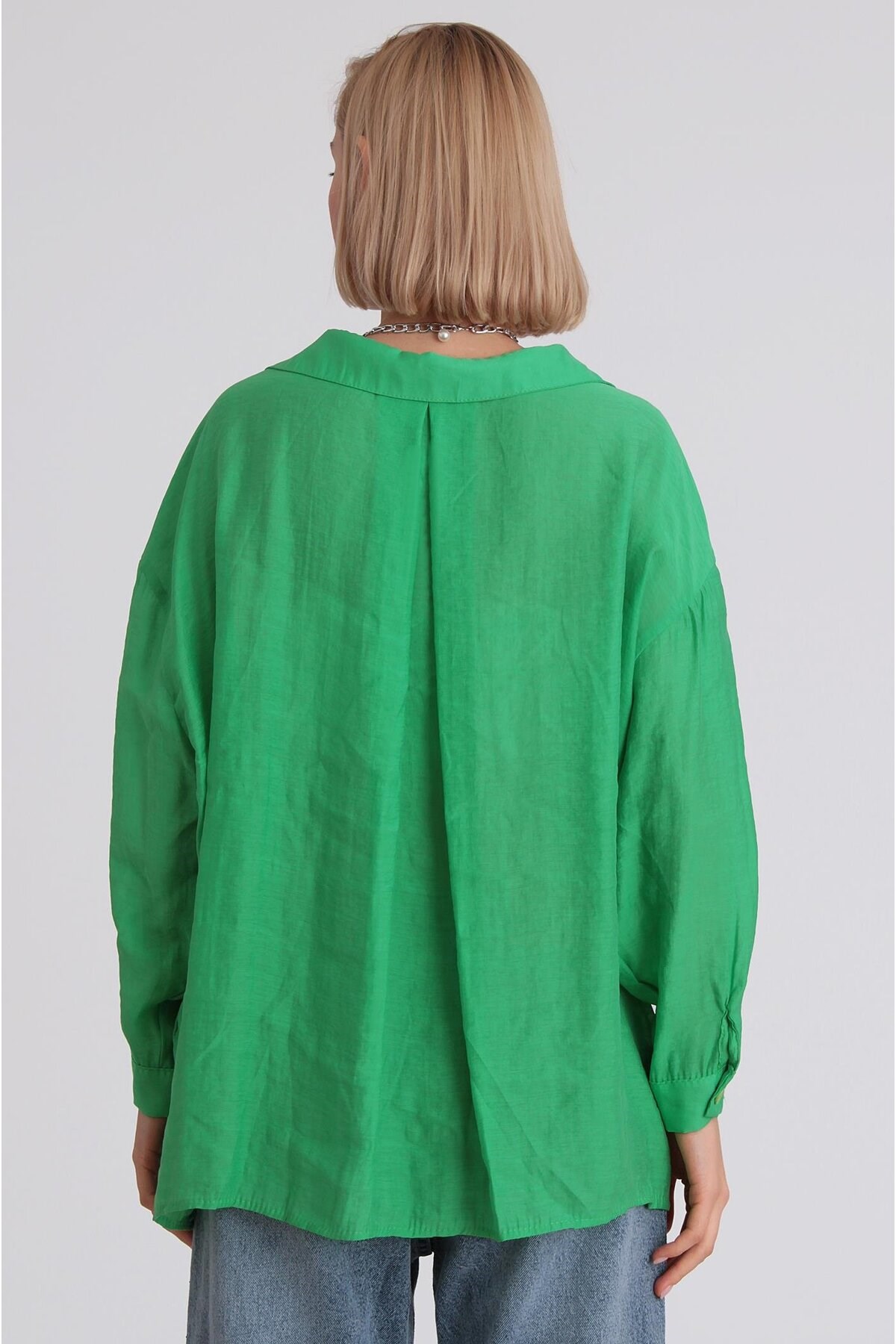 4612 Düşük Omuzlu Oversize Gömlek