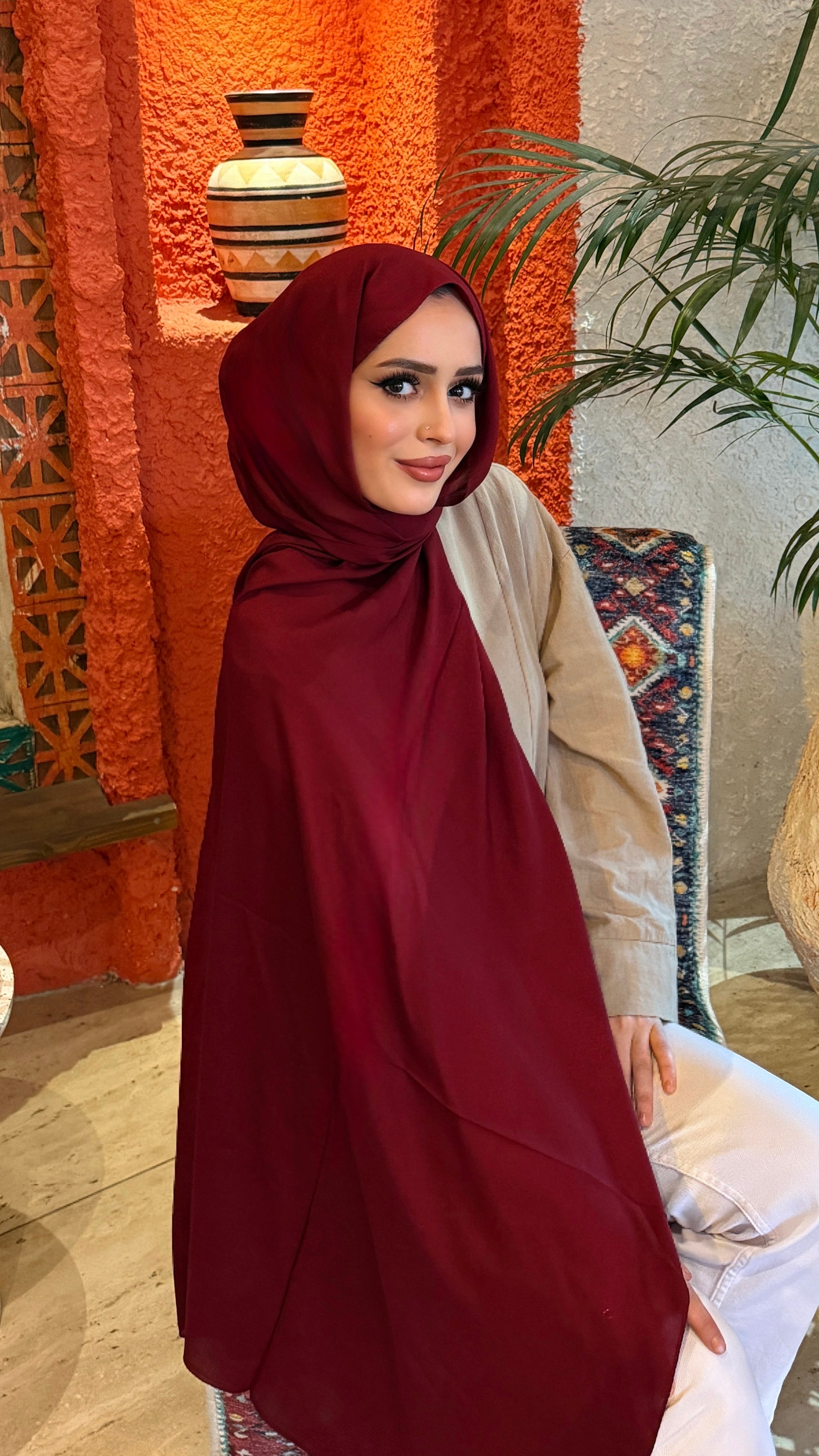 %100 ORGANİK ŞAL BORDO