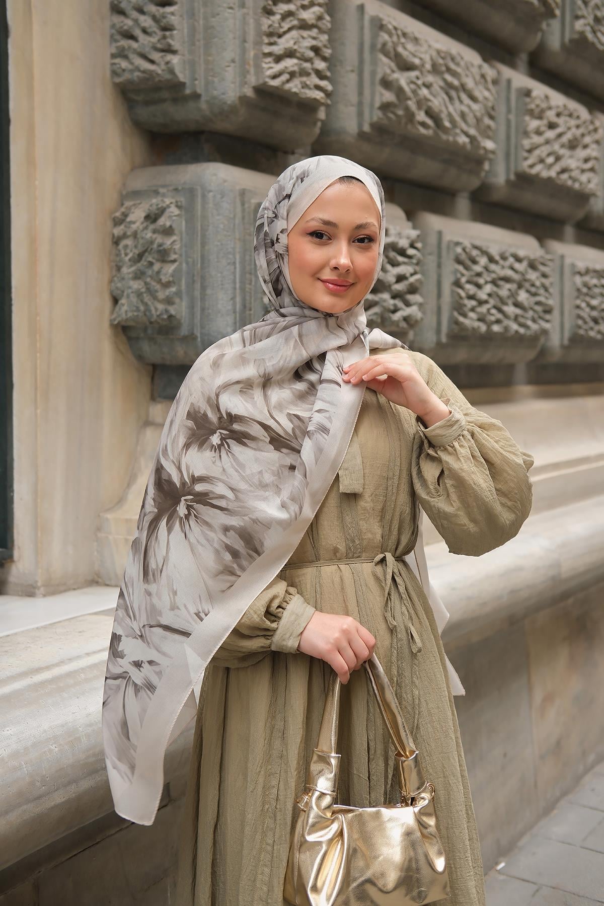 Alyena Desen Fransız İpeği Şal Taş