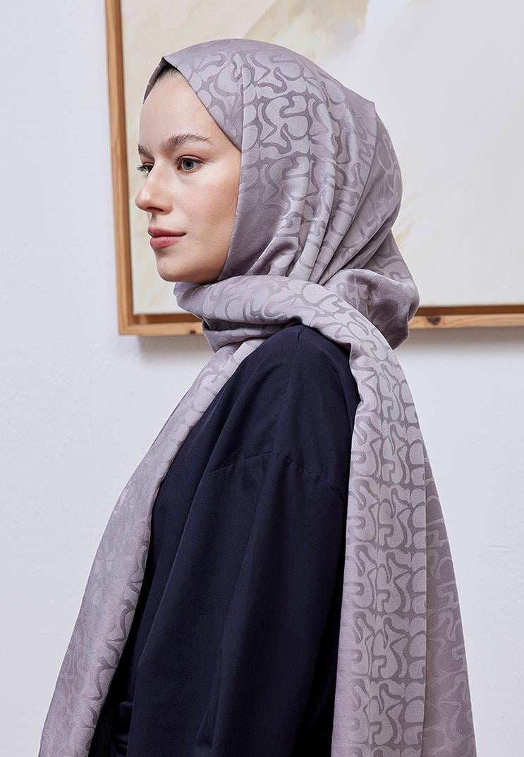 Aura Desen Jakar Şal Gri