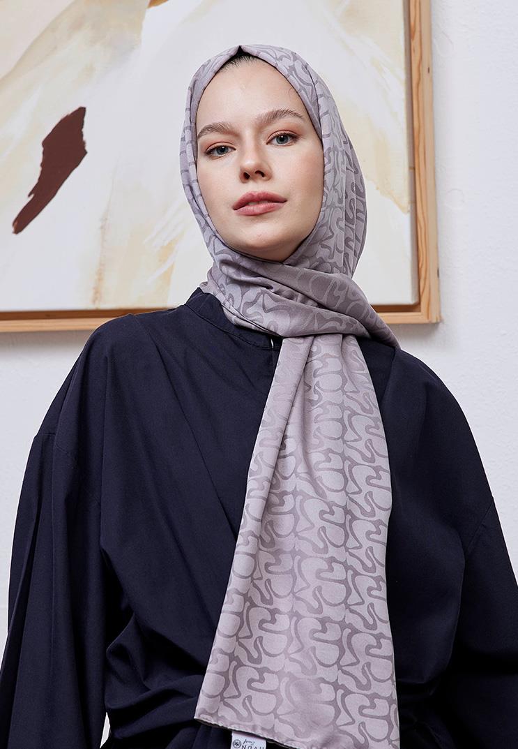 Aura Desen Jakar Şal Gri